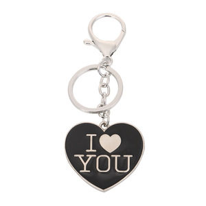 Llaveros de corazón de aleación de Zinc de Metal de estilo bonito a la moda, llaveros 'I <span class=keywords><strong>Love</strong></span> <span class=keywords><strong>You</strong></span>', llavero de mosquetón de hierro personalizado con impresión esmaltada - Product Image 2