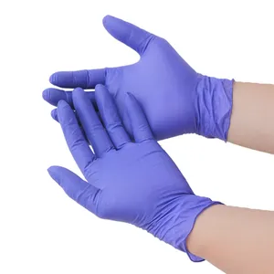 Purple Color Nitrile Disposable Glovees Powder Free Latex Free Glovees With Various Color