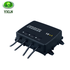 <span class=keywords><strong>Chargeur</strong></span> de <span class=keywords><strong>batterie</strong></span> embarqué 12V à <span class=keywords><strong>3</strong></span> banques, 10A par banque, charge multi-batteries indépendante pour bateaux, camping-cars, batteries AGM, lithium et plomb-acide - Product Image 1