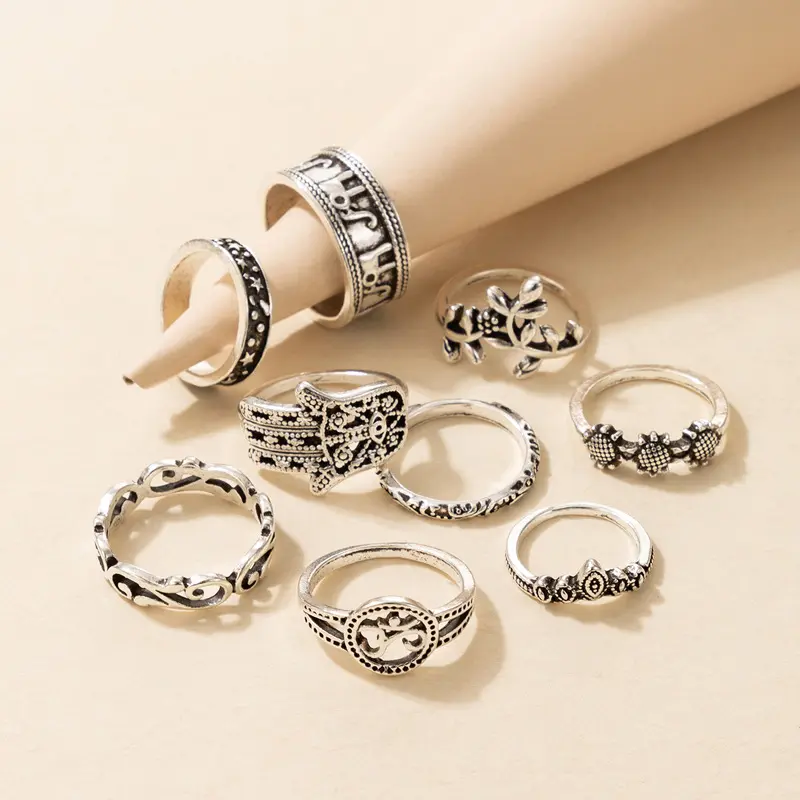 Винтажное резное кольцо из сплава в стиле бохо для мальчиков кольцо для чемпионата серебряное кольцо с Рисунком Слона