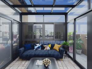 Véranda autoportante en aluminium au design moderne avec toit en triangle Salon de jardin extérieur 4 saisons pour villas Maison solaire avec toit en verre - Product Image 5