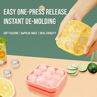 Moule en silicone personnalisé de qualité alimentaire sans BPA, à démoulage facile, pour congélateur, plateau à roses à 9 cavités avec couvercle, moule à boules de glace, bacs à glaçons