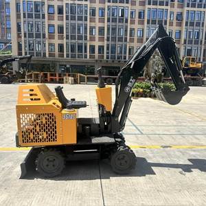 Mini-excavatrice hydraulique JG10S de 1 tonne, mini-excavatrice sur roues compacte, équipement de terrassement pour travaux de <span class=keywords><strong>jardinage</strong></span> et construction légère - Product Image 1