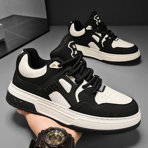 New Men's Breathable Arch <b>Support</b> Black White Patterned Sneakers for Casual Sporty Wear Trendy Fashion - Product Image 6