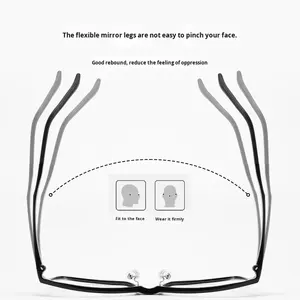 Nouvelles lunettes <span class=keywords><strong>de</strong></span> <span class=keywords><strong>vue</strong></span> carrées en acier carbone tungstène plastique à monture intégrale, mode tendance, <span class=keywords><strong>grande</strong></span> <span class=keywords><strong>taille</strong></span> pour hommes, plaquettes <span class=keywords><strong>de</strong></span> nez réglables, monture noire - Product Image 4