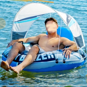 Support Customization Water Party Leisure Floating Suntan Tub Floating Bed <b>Frame</b> Detachable Canopy with Sun protection - Product Image 2