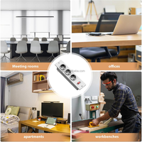 Multiprise encastrable de bureau 3 prises CA avec interrupteur et protection contre les surcharges, prise de bureau encastrée pour mobilier de bureau