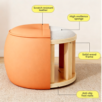 Petit tabouret pour la maison, tabouret bas rond pour canapé, repose-pieds confortable pour longues périodes assises, tabouret robuste pour changer de chaussures