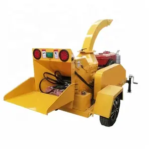 High Efficiency Trailer towed hydraulic feeding 40hp 50hp wood log chipper crusher wood machine Wood Chipper hydraulic feed