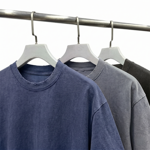T-shirt vintage délavé à l'acide, imprimé, streetwear, coupe oversize, coton épais 240 g/m², effet vieilli, vêtements personnalisés, vente en gros - Product Image 1