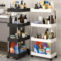 Étagère de Rangement Multicouche en Plastique PP, Gain de Place, Support pour Fente de Salle de Bain, Support Amovible, Organisateur de Cuisine Étroit