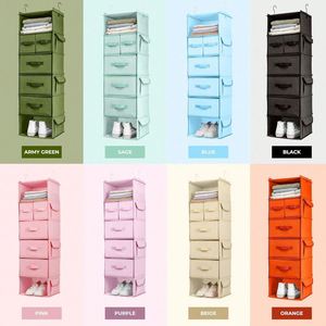 6 Shelf Hanging Closet Organizer Drawers Shelf Hanging Closet Hanging Organizer Hanging Fabric Organizer Rack for Home - Product Image 6