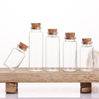 15ml 20ml 25ml 30ml 45ml Bouteille en liège en verre transparent DIY Handcraft Flacons en verre ronds en liège en bois