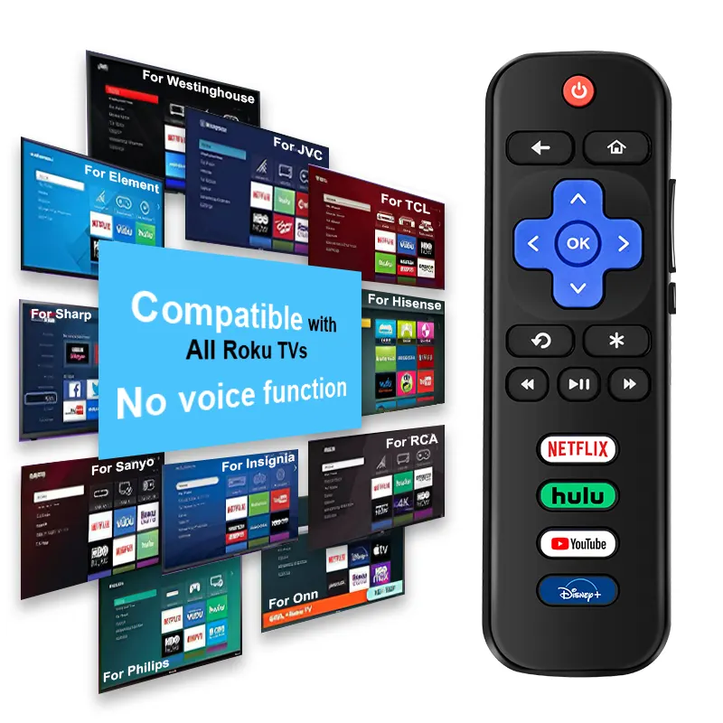 Telecomando sostituito solo per Roku TV compatibile per TCL Roku Hisense Onn Sharp Element Westinghouse Philips Roku Smart TVs