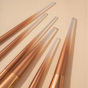 YRX Juego de 6 Brochas de Maquillaje Personalizadas con Logotipo, Virolas de Aluminio, Mango de Plástico Perlado, Brochas de Maquillaje Doradas, Kit de Brochas de Maquillaje de Lujo - Product Image 6