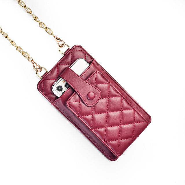 #PA0378 Custom Logo Fashion Cell Phone Small Crossbody Bags Vegan Quilted PU Shoulder Pocket Wallet Pouch Mobile Phone Bag Case