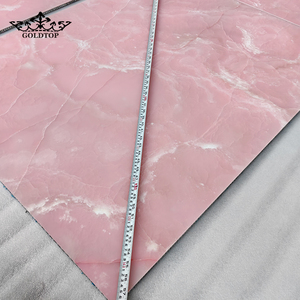 Pierre d'onyx rose polie de luxe GOLDTOP translucide pour murs décoratifs lumineux et zones de réception de spa haut de gamme - Product Image 6
