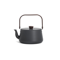 Bouilloire de camping en alliage d'aluminium avec poignée en bois, pour faire bouillir de l'eau, du thé ou du café en extérieur, pot portable pour pique-nique, kit de cuisine pour le camping et la randonnée