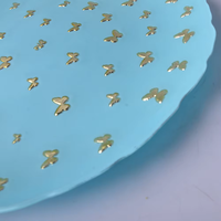 Assiettes de présentation décoratives en verre bleu ciel antique en gros pour mariages, dîners, événements et décoration de table