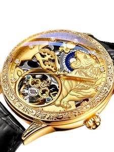 Orologio Meccanico Automatico da Uomo Fenyi, Nuovo Modello in Vera Pelle con Chiusura a Farfalla, Impermeabile, Luminoso, con Quadrante Tigre Dorato - Product Image 5