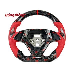 Hongsheng 2016 2020 Chevrolet Camaro Corvette C7 Tùy chỉnh màu Đỏ giả mạo sợi Carbon tay lái LED hiển thị Da Đục Lỗ - Product Image 1