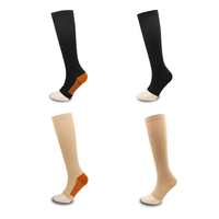 Chaussettes de compression unisexes à bout ouvert pour femmes hommes 15-20 MmHg manchon de compression pour soutien du mollet