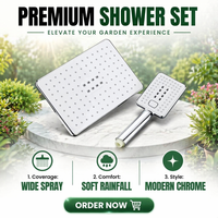 Ensemble de douche pluie pour salle de bain, pommeau de douche rond et douchette à main, accessoire de douche en ABS