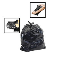 Sacs poubelles jetables noirs en HDPE épais, pratiques pour le nettoyage, à fond plat, pour usage domestique, en rouleau