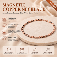 Joyería Magnética de Cobre Puro, Collar de Terapia Magnética con Diseño Floral Vintage, Fabricante de Joyería de Terapia Magnética Personalizada al por Mayor