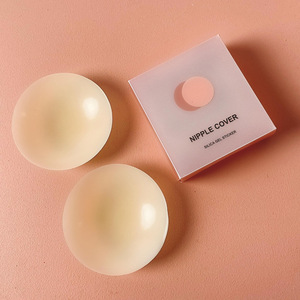 Rond lavable 10CM solide Opaque sans couture Invisible mamelon <span class=keywords><strong>soutien</strong></span>-<span class=keywords><strong>gorge</strong></span> Pasties collant réutilisable mamelon couverture avec étui - Product Image 2