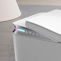 WC intelligent monobloc avec bidet intégré, couvercle à ouverture/fermeture automatique, siège chauffant, lavage à l'eau chaude, séchage, désodorisant, télécommande, fixation au sol