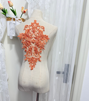 Aplikasi Bordir Renda Polos Warna-Warni Ukuran Besar, Renda Bunga Bermotif Floral Unik untuk Gaun Pengantin
