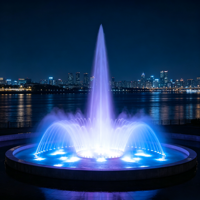 Mini Fontaine Musicale d'Extérieur Programmable à LED RGB, Fontaine Dansante de Luxe pour Villa, Cour, Petite Fontaine d'Eau