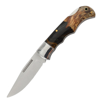 Couteau de poche personnalisé en gros avec logo, manche en résine et bois, petit couteau pliant, prix d'usine OEM, pour homme, cadeau, outils d'extérieur