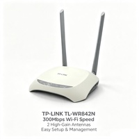 Router WiFi TP-Link TL-WR842N de 300Mbps, Inalámbrico N 2.4GHz, Alta Velocidad, Largo Alcance, con 4 Puertos LAN RJ45, Fácil Configuración, Residencial