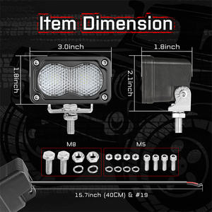 Projecteur étanche <span class=keywords><strong>de</strong></span> 20 W <span class=keywords><strong>de</strong></span> 3 pouces, blanc, jaune, vert, rouge, lumière <span class=keywords><strong>de</strong></span> scène pour camionnettes, UTV, SUV, voiturette <span class=keywords><strong>de</strong></span> <span class=keywords><strong>golf</strong></span> - Product Image 2