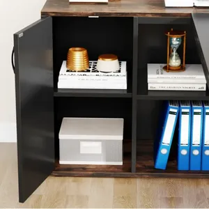 Bàn giám đốc phong cách điều hành với tủ lưu trữ bên trái và bề mặt làm việc rộng rãi cho văn phòng công ty - Product Image 4