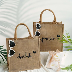 Biểu Tượng Tùy Chỉnh In Phụ Nữ Đay Vải Bố Linen Tote Túi Mua Sắm Đơn Giản Cá Nhân Phù Dâu Món Quà Dây Xử Lý Sử Dụng Hàng Ngày - Product Image 4