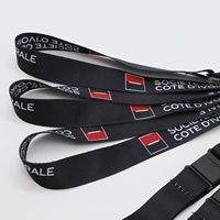 Lanière en polyester à transfert thermique en gros pour le personnel bancaire, financier et d'entreprise, avec enrouleur rétractable pour badge et lanière d'identification à transfert thermique