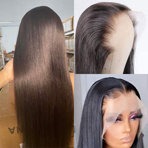 Perruque en dentelle transparente avec design vague d'eau HD, cheveux humains brésiliens Remy, longueur longue 26 pouces - Product Image 3