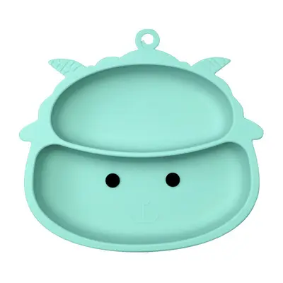 Hot sale new lamb silicone children's dinner plate with suction cup base baby plate with hanging hole baby plate