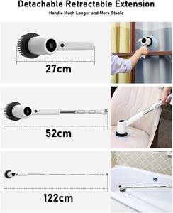 Electric Spin Scrubber with Long <b>Handle</b> LCD Display with 7 <b>Replaceable</b> Brush Heads for Bathroom Floor Tile Bathtub - Product Image 6