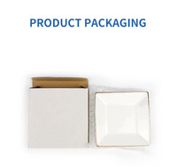 Élégant plateau carré en porcelaine blanche pour bagues et bibelots, plat à bijoux vierge pour sublimation DIY, organisateur de chevet et de coiffeuse