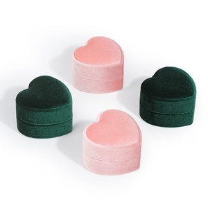 Handmade Heart-Shaped Velvet Wedding <b>Ring</b> Box Custom Soft Jewelry Packaging for Luxury Touch - Product Image 4