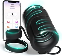 Masturbateur vibrant extensible pour hommes, ensemble de 2 anneaux péniens, écologique, 100% étanche, outil de masturbation
