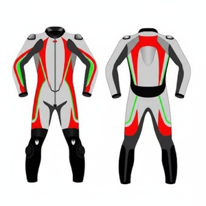 Combinaison de course en cuir respirante personnalisée pour moto, haut de gamme, coupe-vent, imperméable, vêtements de course automobile, imprimé - Product Image 1
