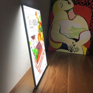 Custom LED Menu Board Pattern Ultra Slim Aluminum Frame Tempered Glass Advertising Light <b>Boxes</b> Outdoor Use Easy Hanging 12V JC-0 - Product Image 2