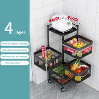 Étagère carrée rotative à 360 degrés en acier inoxydable avec roulettes