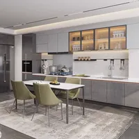 Meuble de cuisine modulaire en panneaux de particules, armoire de rangement moderne, durable, étanche, système de meubles, fabricant, vente en gros, sur mesure