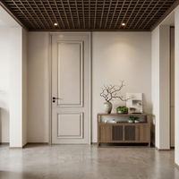 Porte intérieure en polymère finition grain de bois esthétique, couleur personnalisée, panneau plat moderne, porte en bois CPL